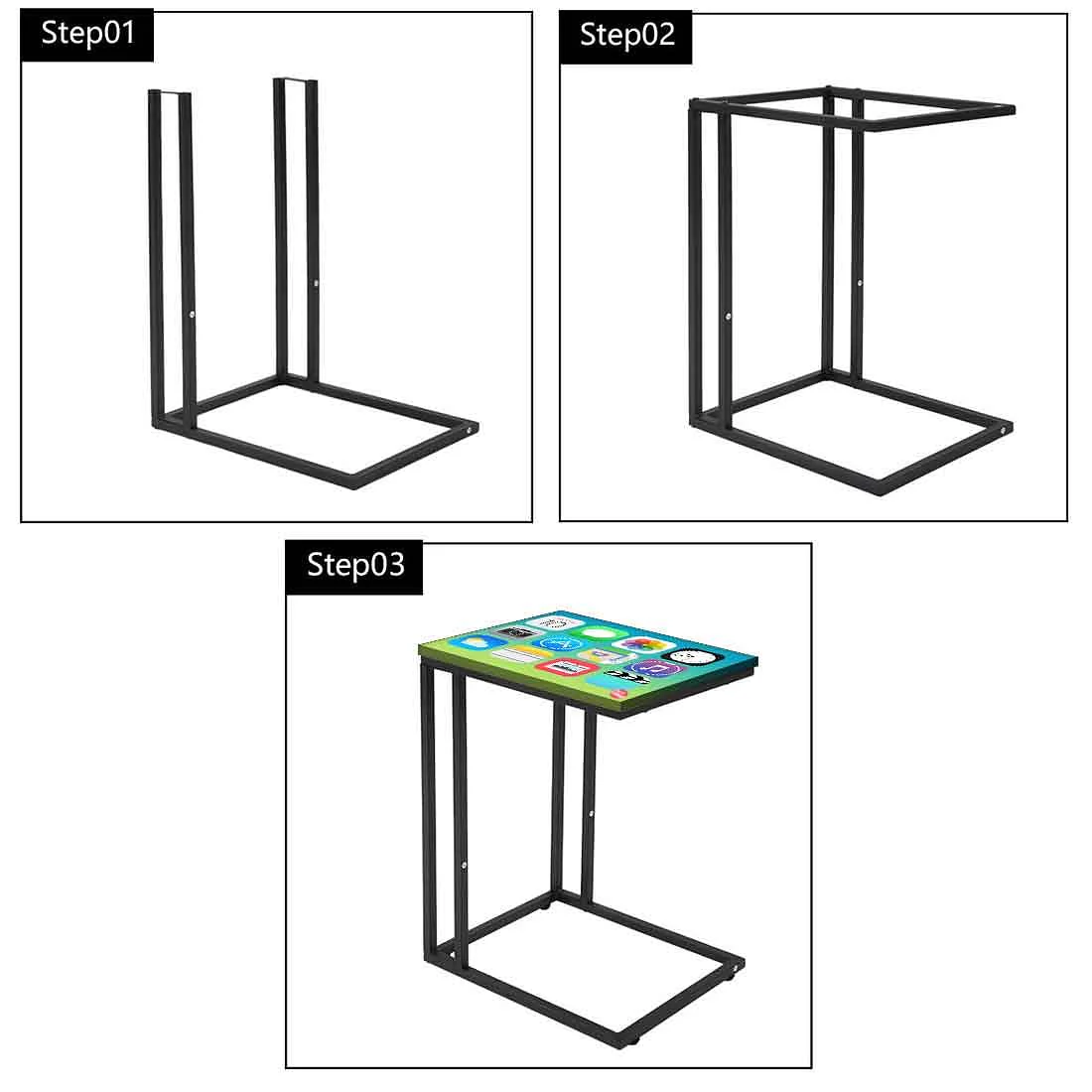 Designer Black Metal C Table -  Icons - Image 7