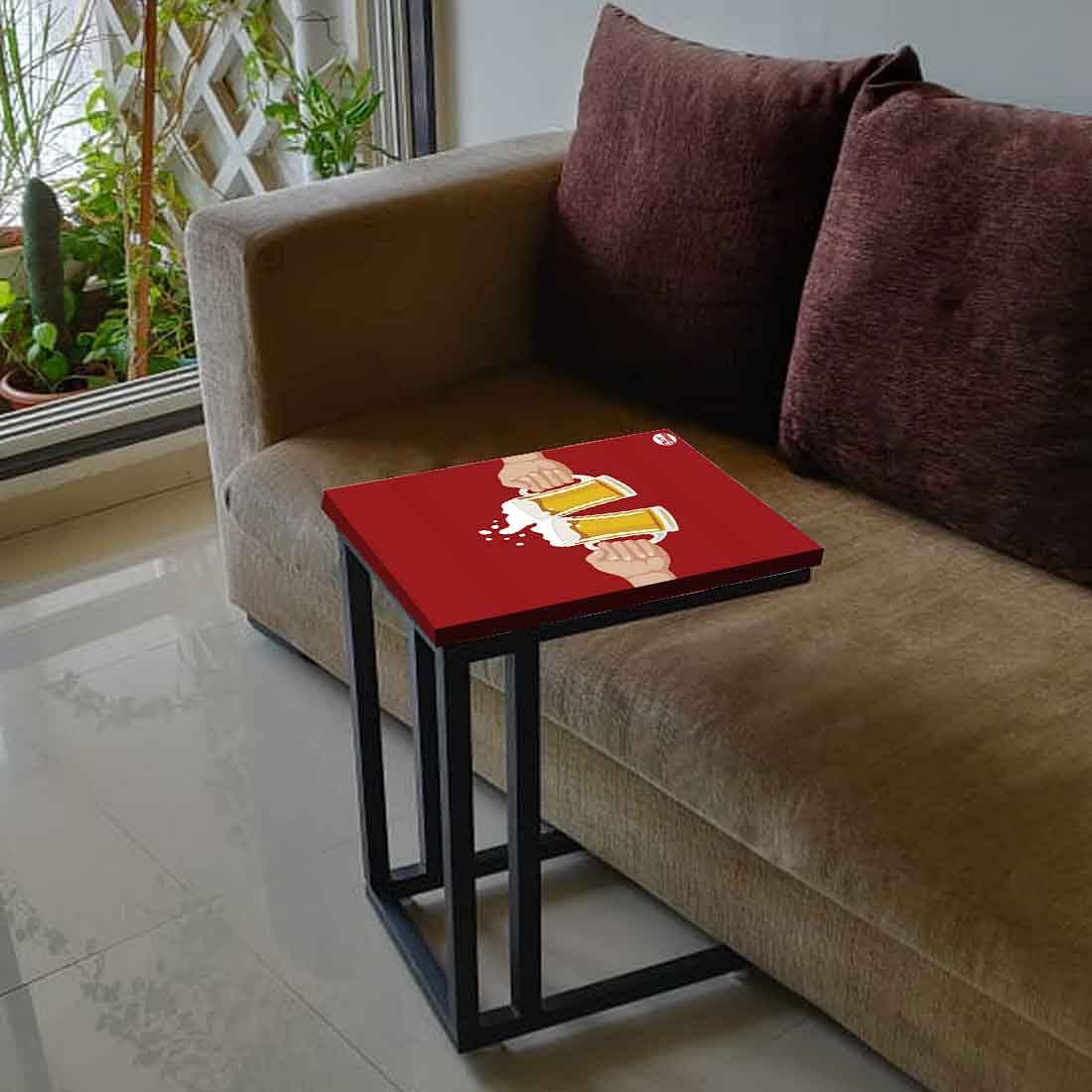 C Shaped Side Table For Sofa - Cheers to Beer