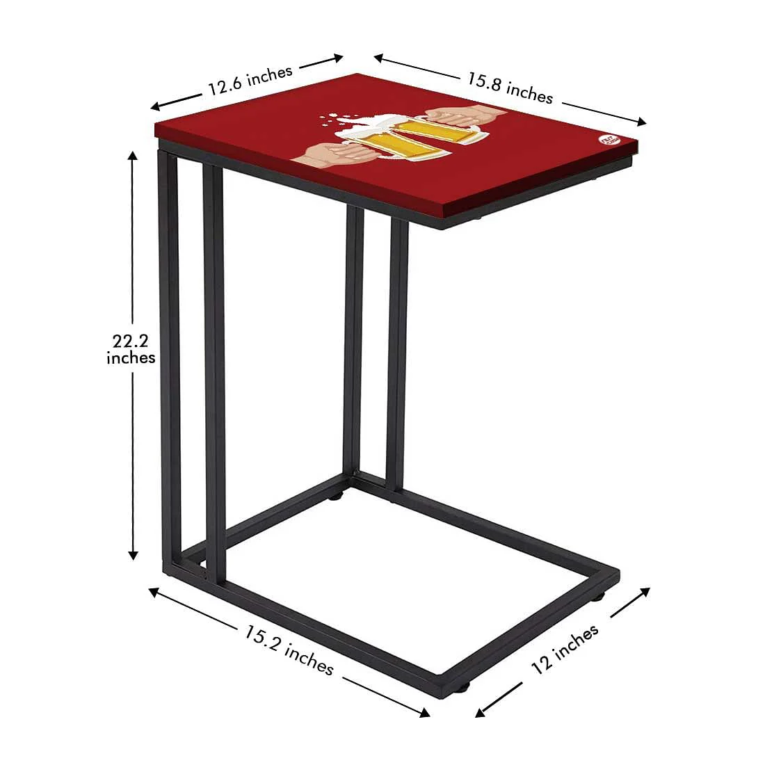 C Shaped Side Table For Sofa - Cheers to Beer - Image 5