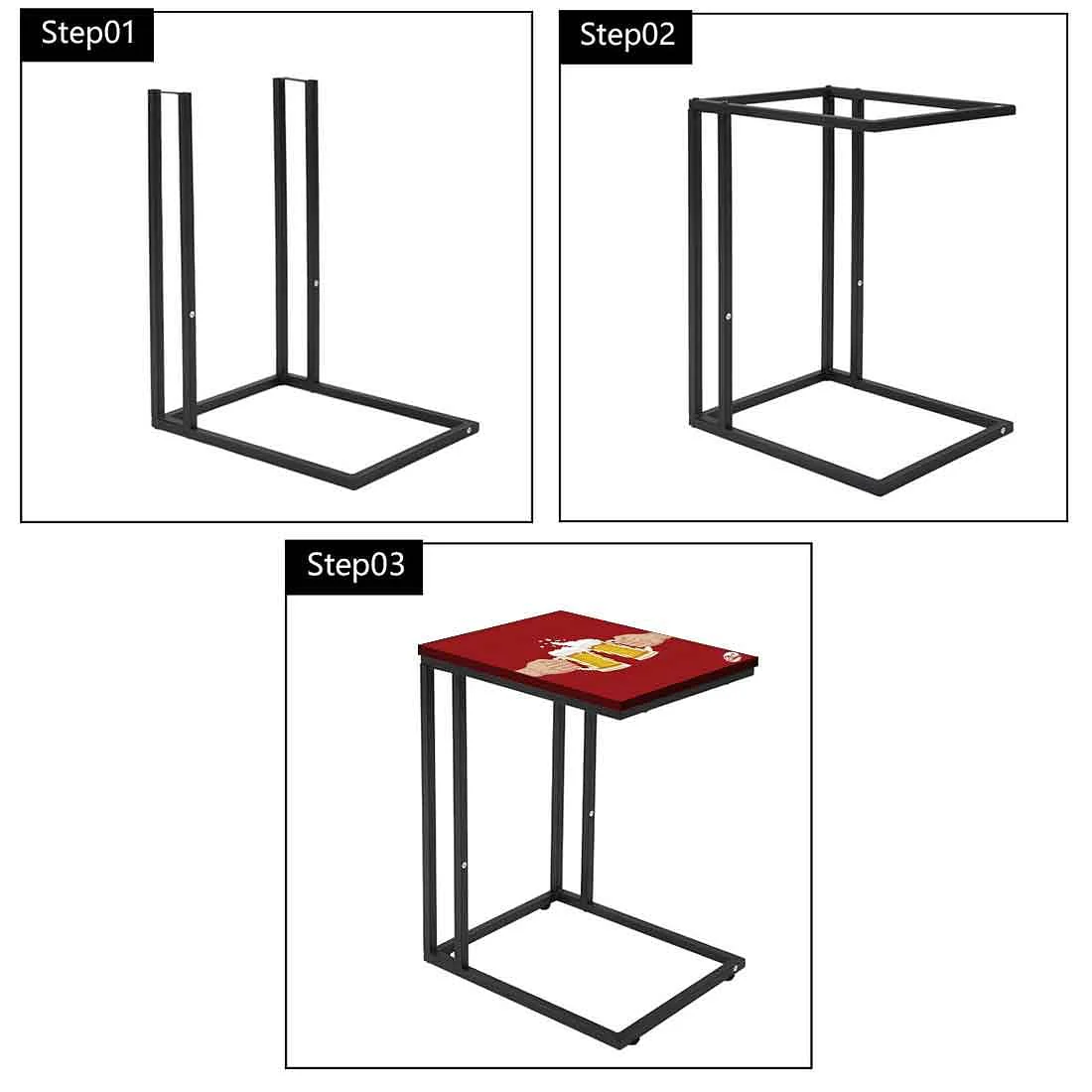 C Shaped Side Table For Sofa - Cheers to Beer - Image 7