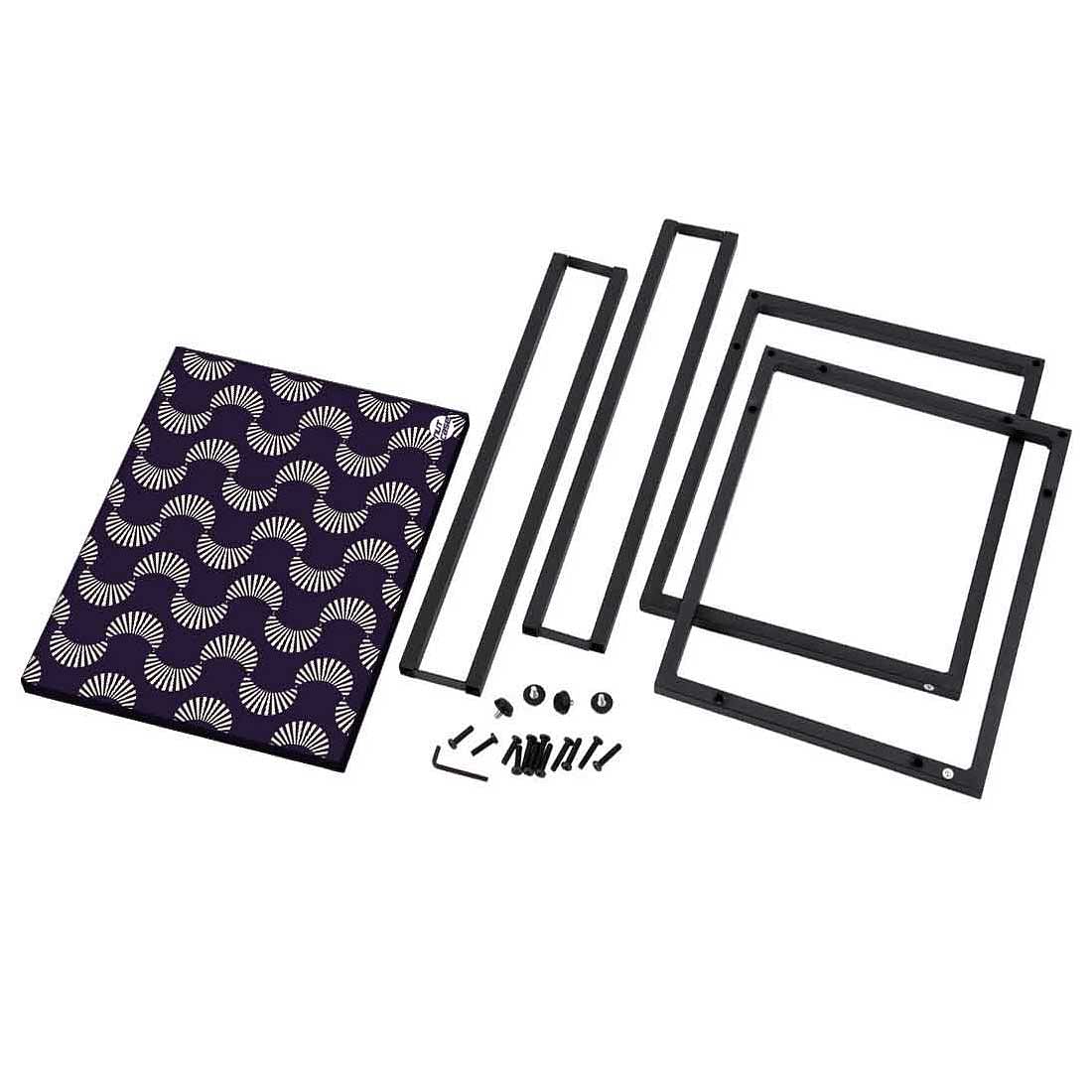 Designer Black C Side Table - Purple Retro Pattern - Image 8