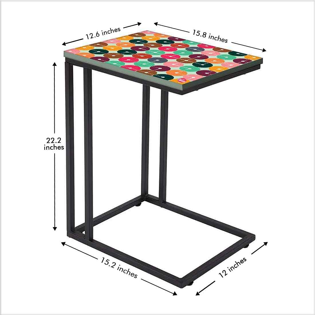 C End-Table Table For Sofa - Circle Code Pattern - Image 5