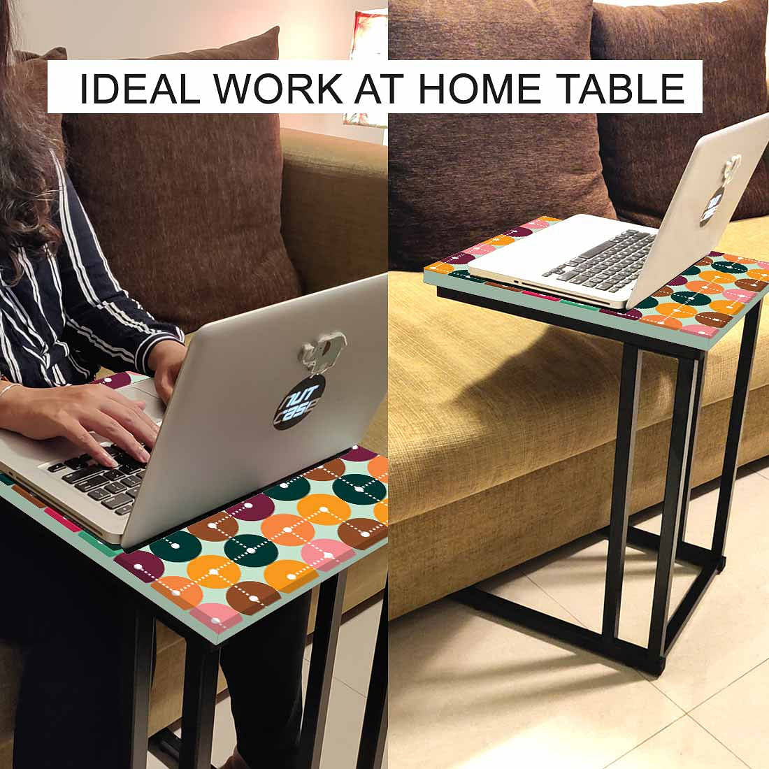 C End-Table Table For Sofa - Circle Code Pattern - Image 6