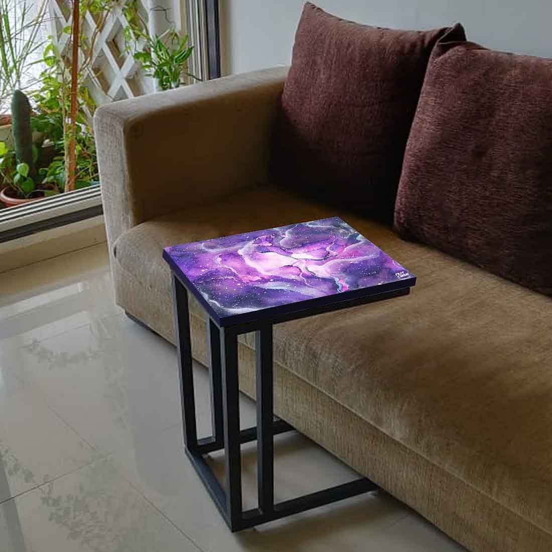 C End-Table For Sofa - Dark Purple Watercolor
