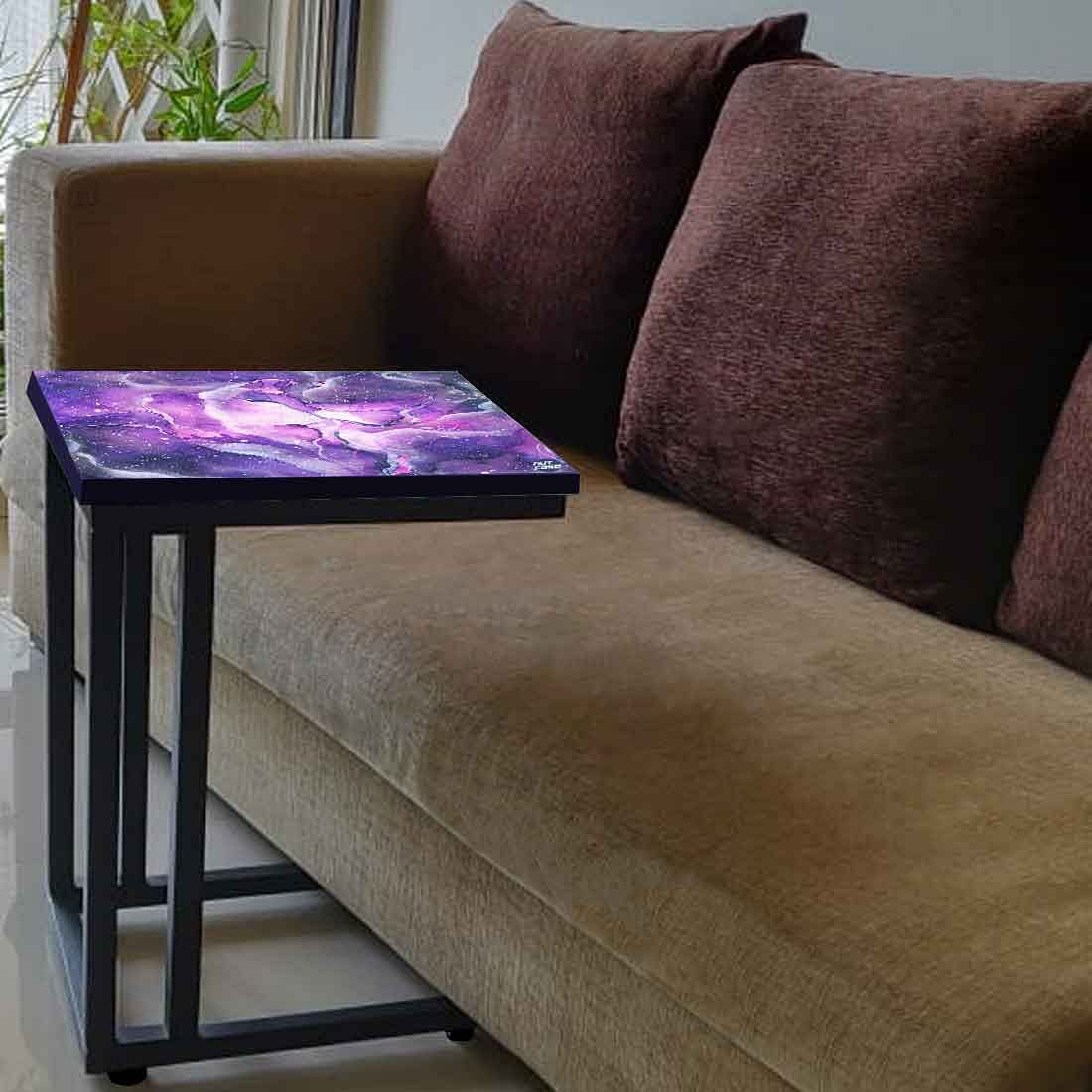 C End-Table For Sofa - Dark Purple Watercolor - Image 3