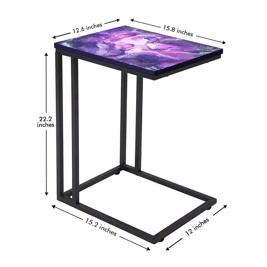 C End-Table For Sofa - Dark Purple Watercolor - Image 5