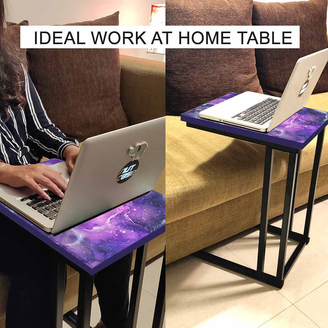 C End-Table For Sofa - Dark Purple Watercolor - Image 6