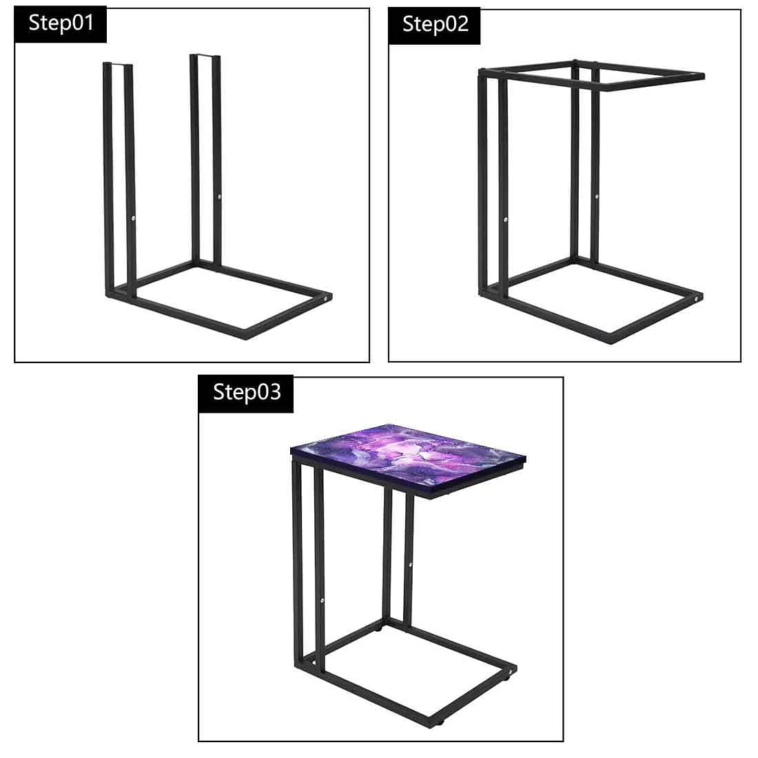 C End-Table For Sofa - Dark Purple Watercolor - Image 7