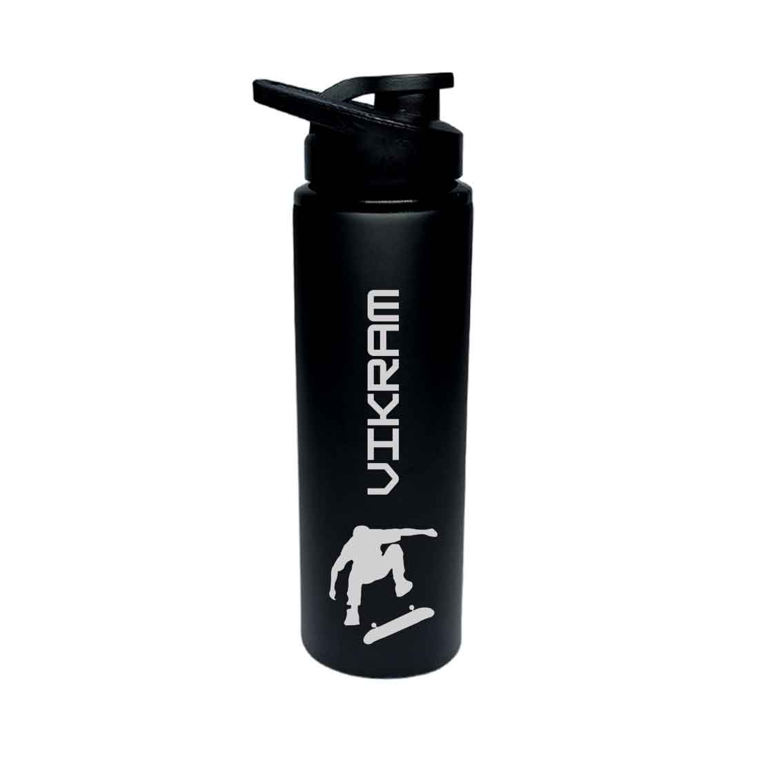 Customized Engraved Water Bottles Stainless Steel Sipper Bottle for Office - Skating - Image 6