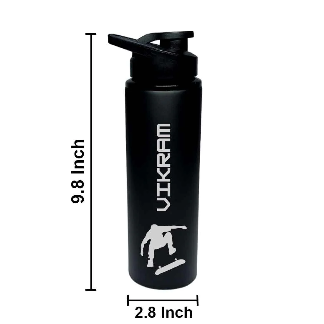 Customized Engraved Water Bottles Stainless Steel Sipper Bottle for Office - Skating - Image 7
