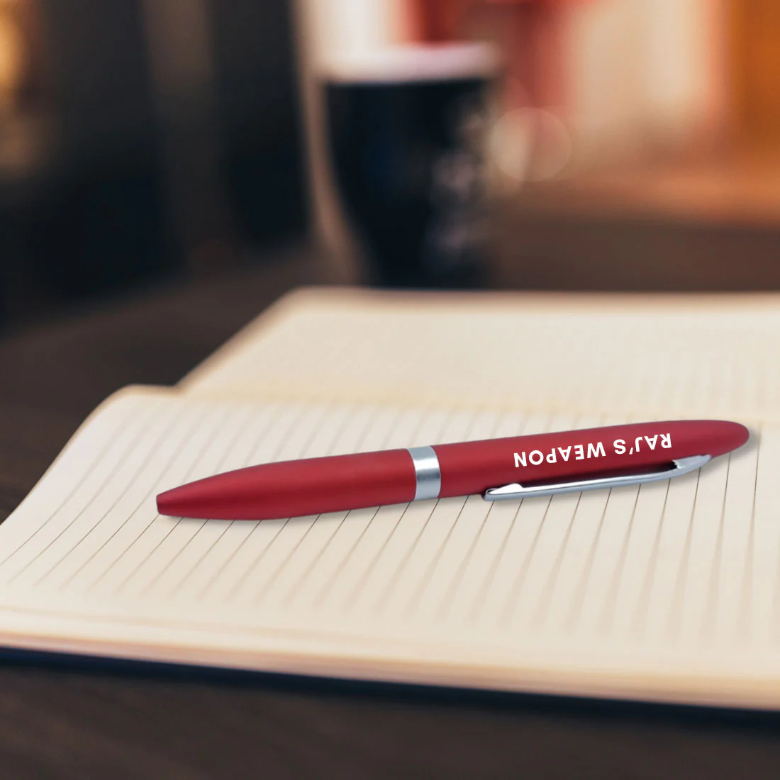 Engraved Personalised Pen Gift Set For Boss Office Colleagues (Red) - Add Name - Image 2