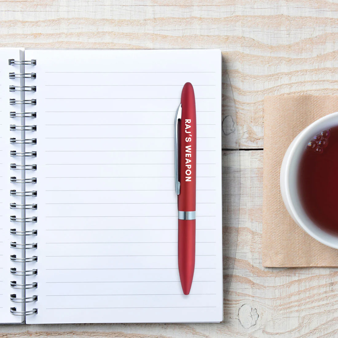 Engraved Personalised Pen Gift Set For Boss Office Colleagues (Red) - Add Name - Image 3