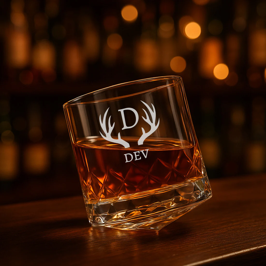 Engraved Whiskey Glass with Name – Set of 2 Rotating Diamond Whisky Glasses for Gifting - Image 6