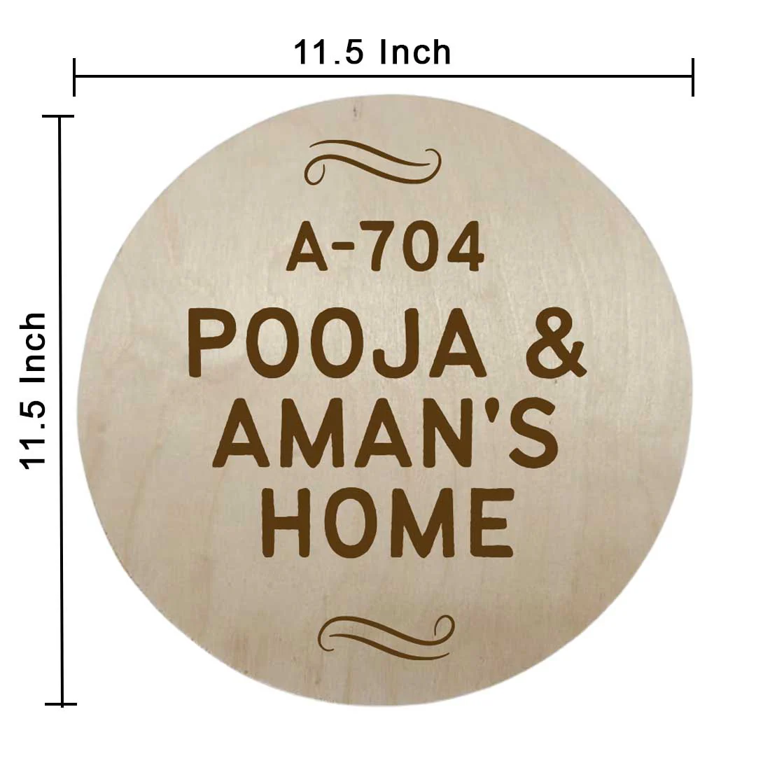 Engraved Wooden Name Plate for Home Flat Bungalows-Round - Image 5