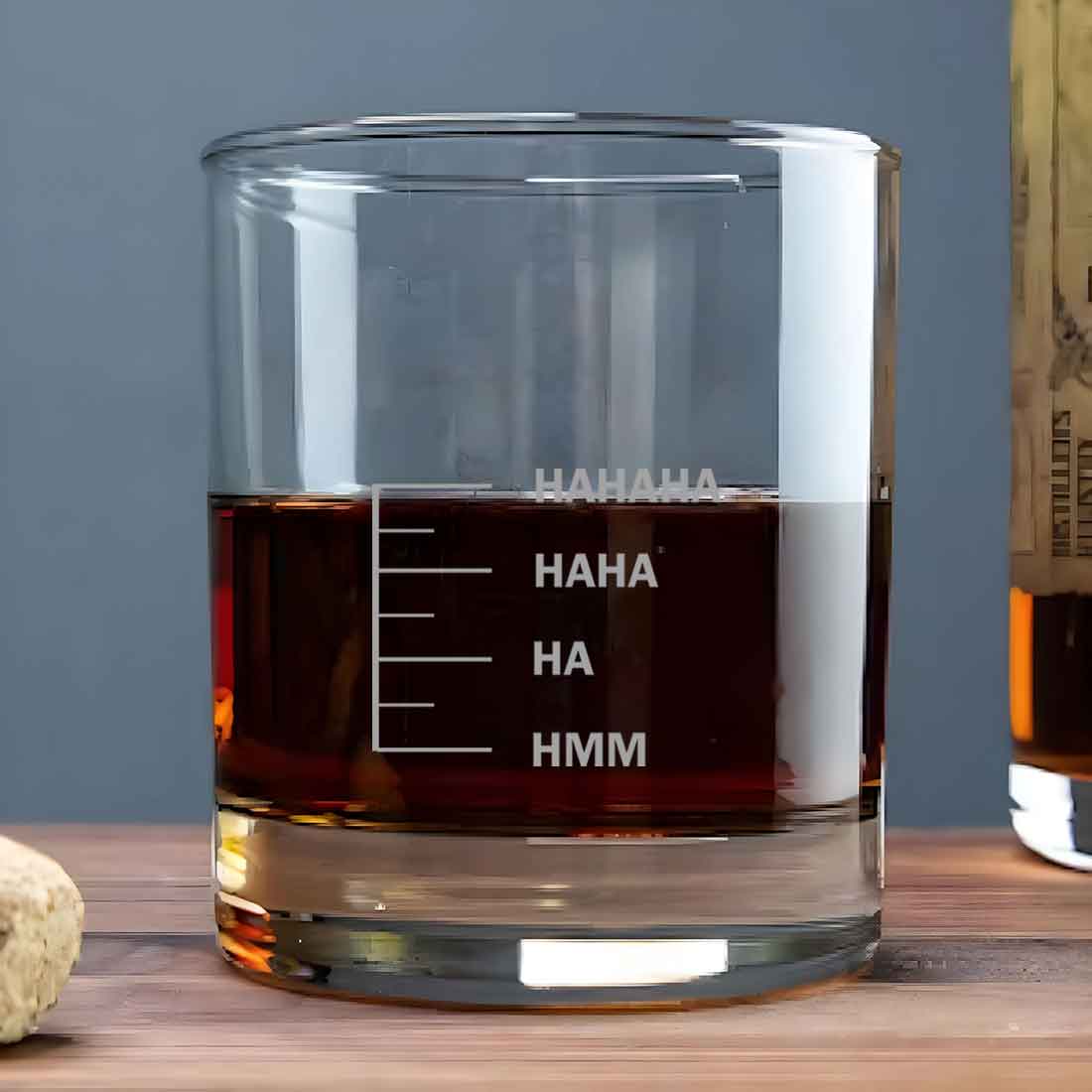 Engraving Whiskey Glass for Drinking Liquor Rum - HAHAHA HMMM