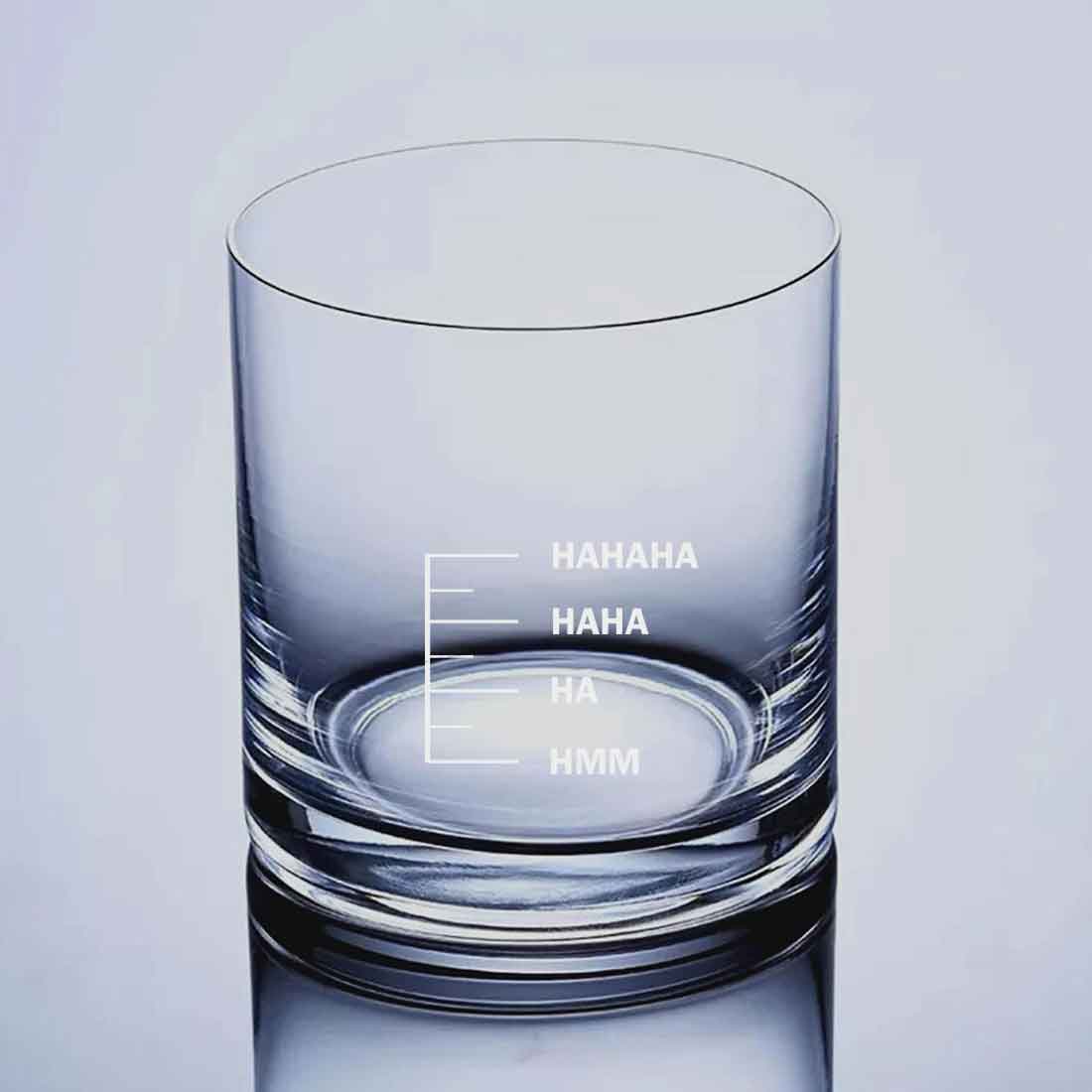 Engraving Whiskey Glass for Drinking Liquor Rum - HAHAHA HMMM - Image 3