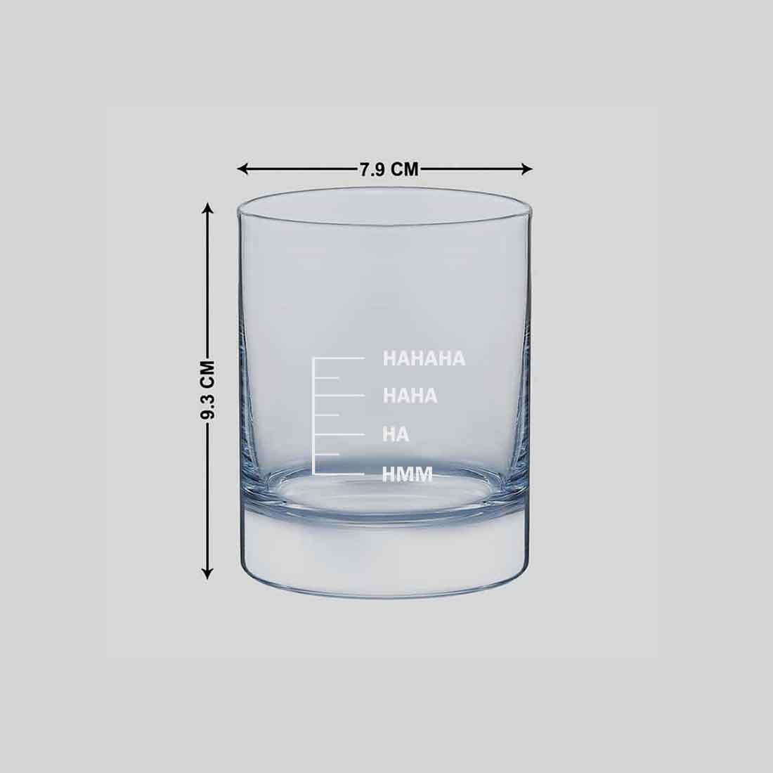 Engraving Whiskey Glass for Drinking Liquor Rum - HAHAHA HMMM - Image 5