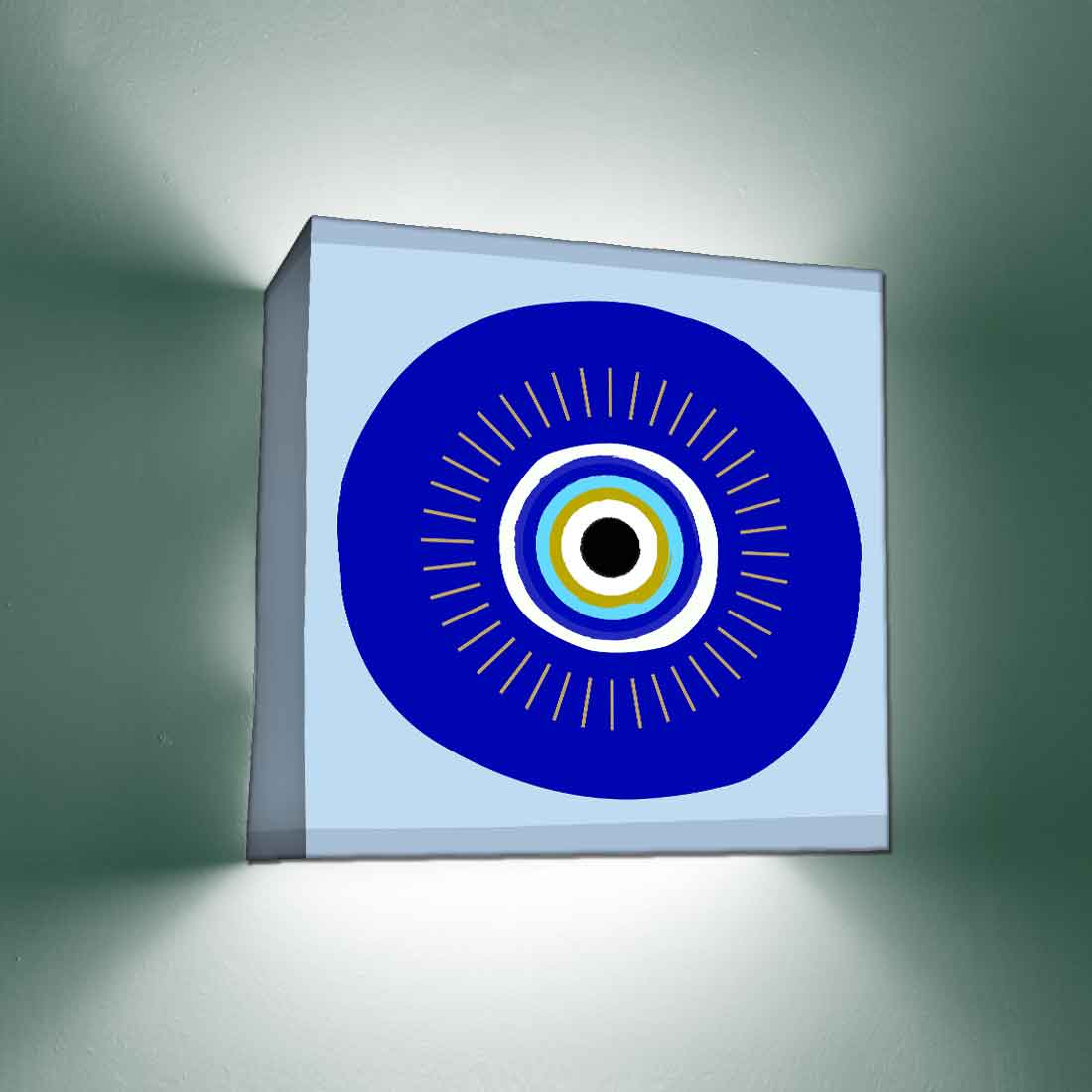 Designer Square Night Wall Lamp for Bedroom Living Room - Evil Eye Protector