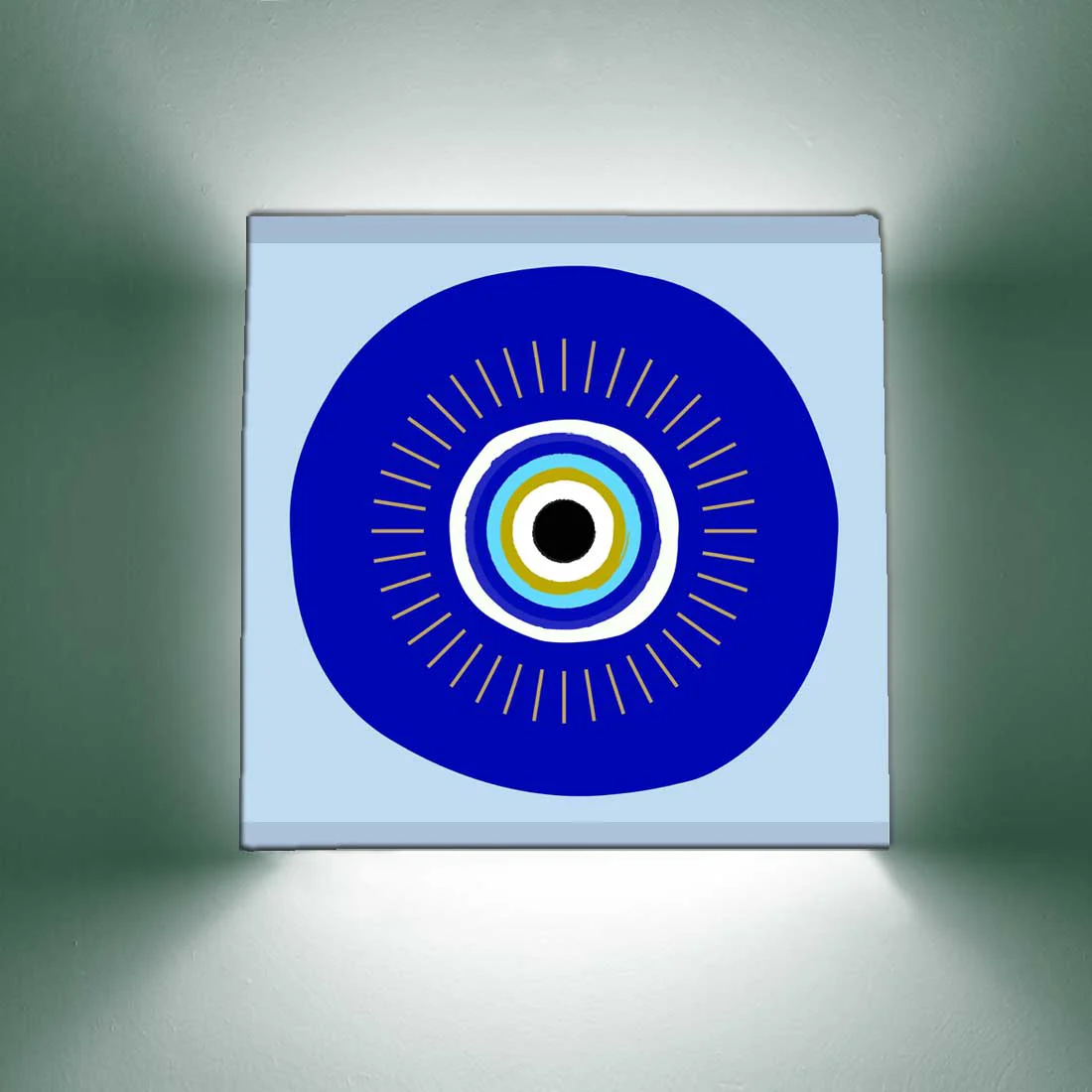 Designer Square Night Wall Lamp for Bedroom Living Room - Evil Eye Protector - Image 3