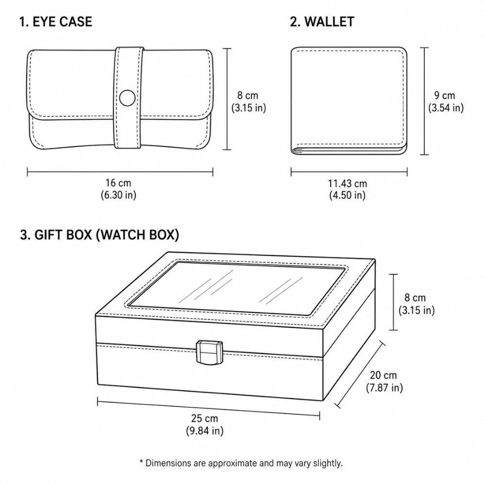 Father's Day Gift Hamper | Includes 10 slot watch box, Men’s Wallet, Sunglass Case and Black Pen - Image 7