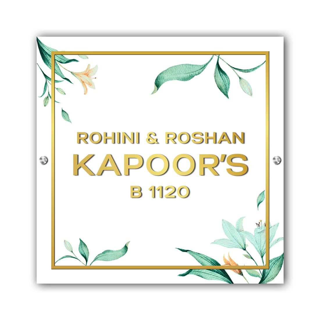 Floral Name Plate Designer Nameplates for Home With 3D Fonts - Image 2