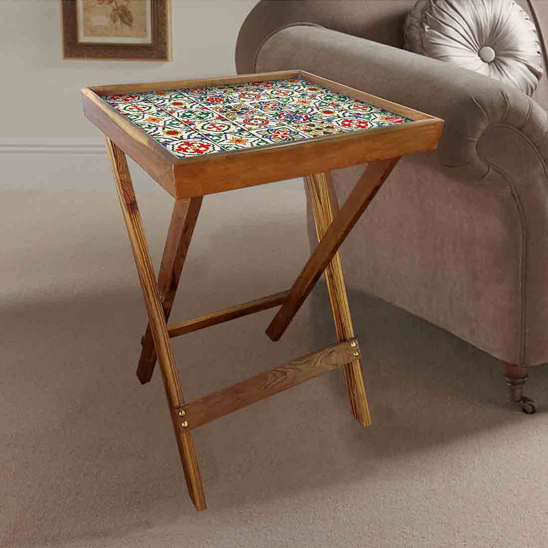 Foldable TV Trays Table Bar Snacks Serving Tables - Spanish - Image 2