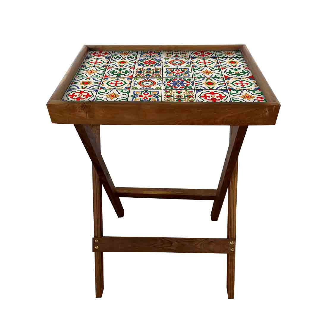 Foldable TV Trays Table Bar Snacks Serving Tables - Spanish - Image 3