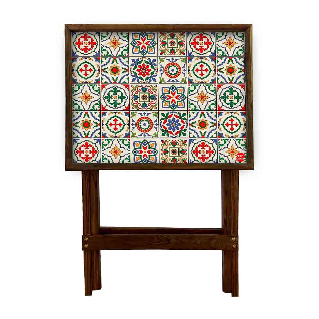 Foldable TV Trays Table Bar Snacks Serving Tables - Spanish - Image 4