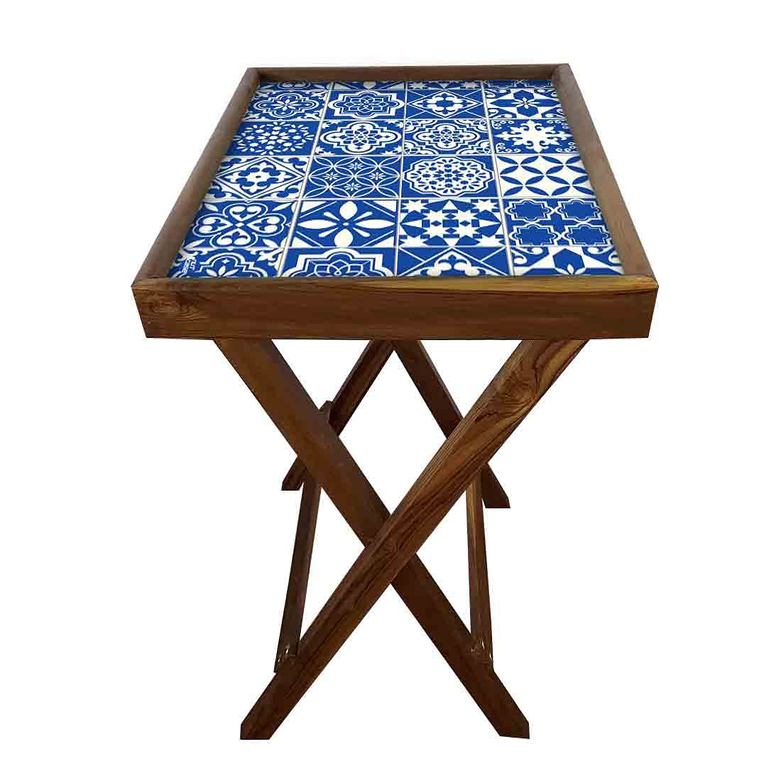 Foldable TV Trays Table Bar Snacks Serving Tables - Spanish - Image 5