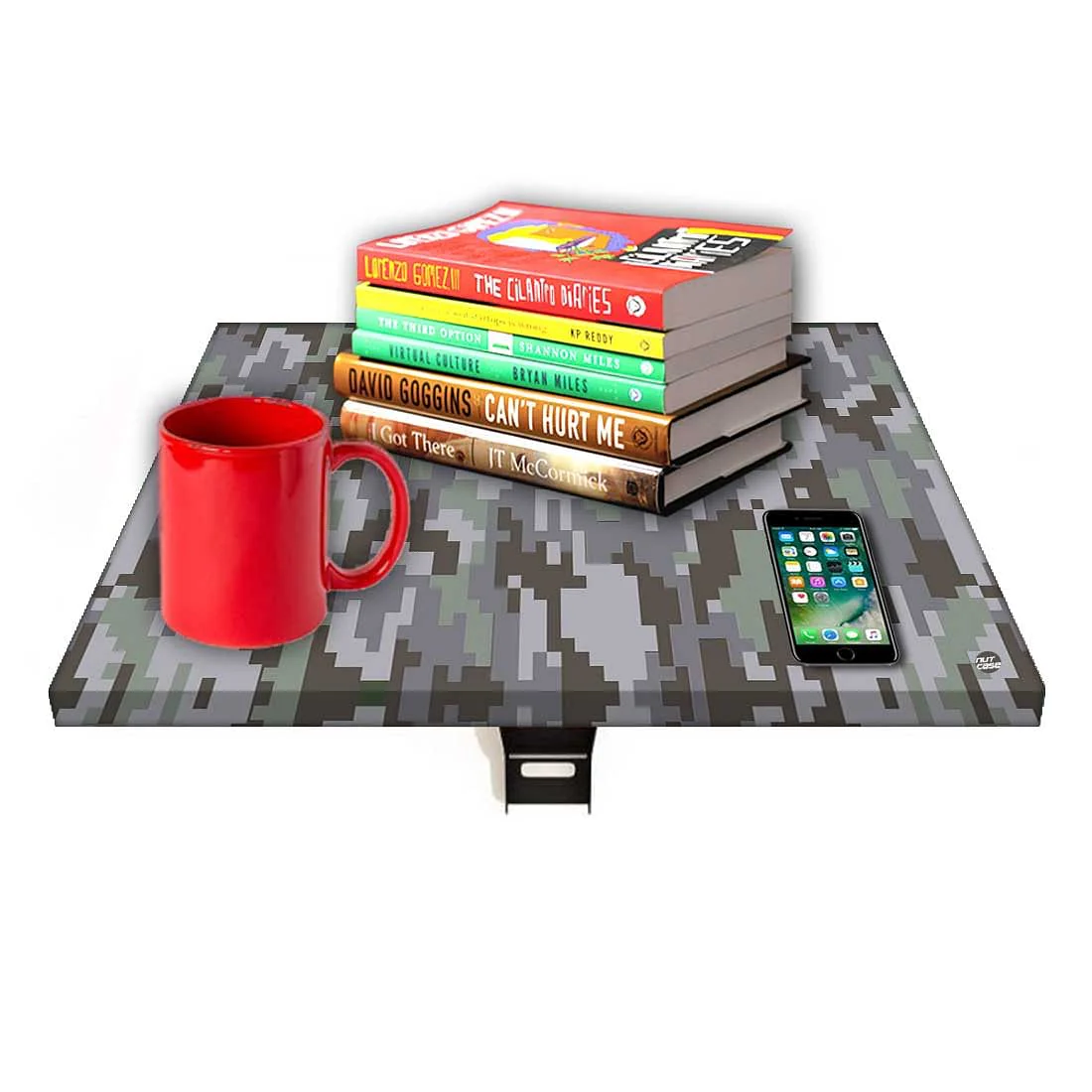 Luxury Bedside Table Wall Mount Stylish - Gray Camouflage - Image 7