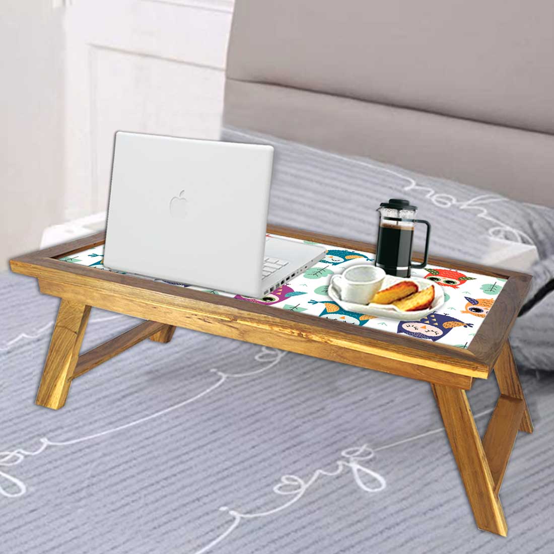 Children Designer Study Desk for Bed Breakfast Table - Owls &Tree - Image 4