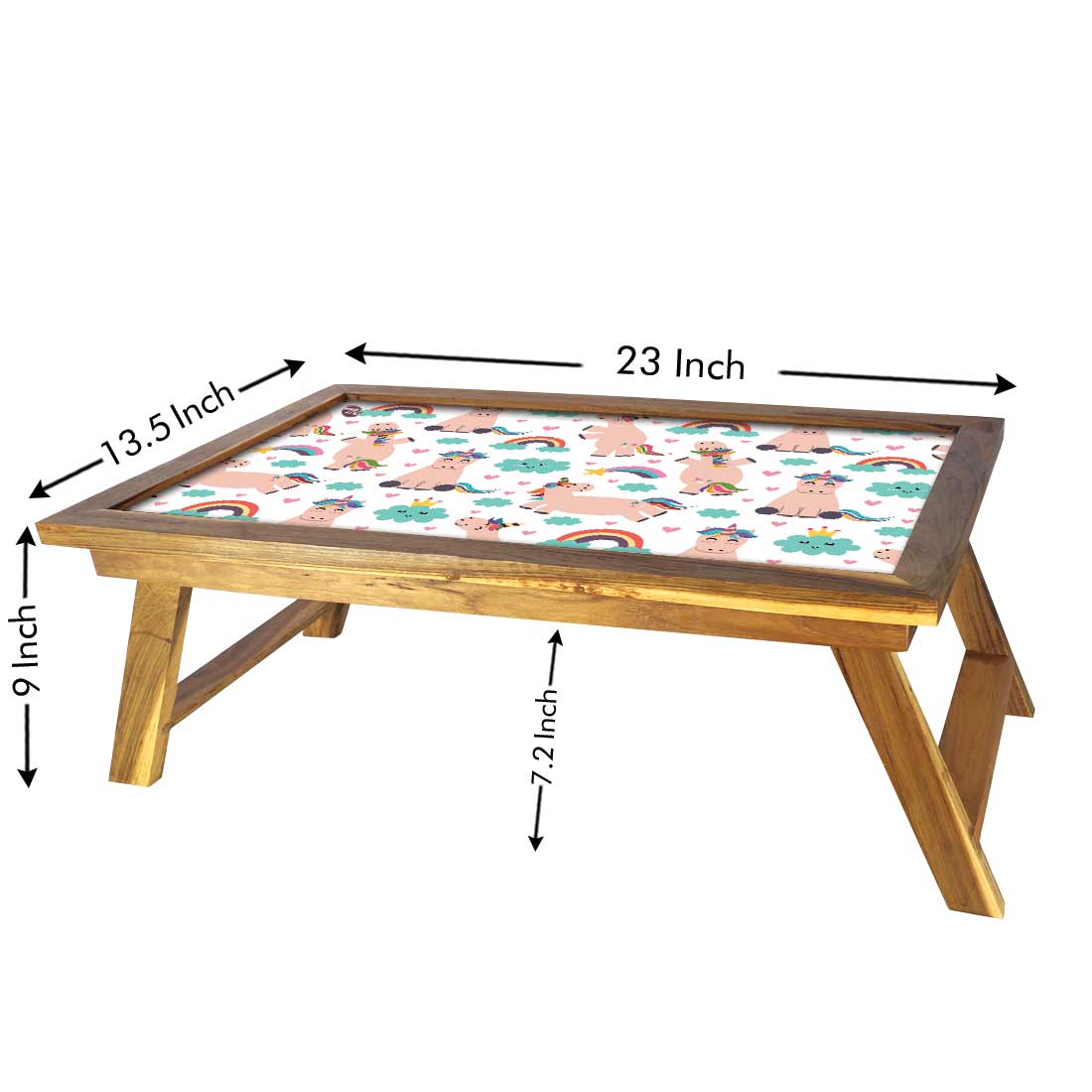 Small Folding Laptop Table for Home Bed Breakfast Study Desk - Baby Unicorn - Image 5