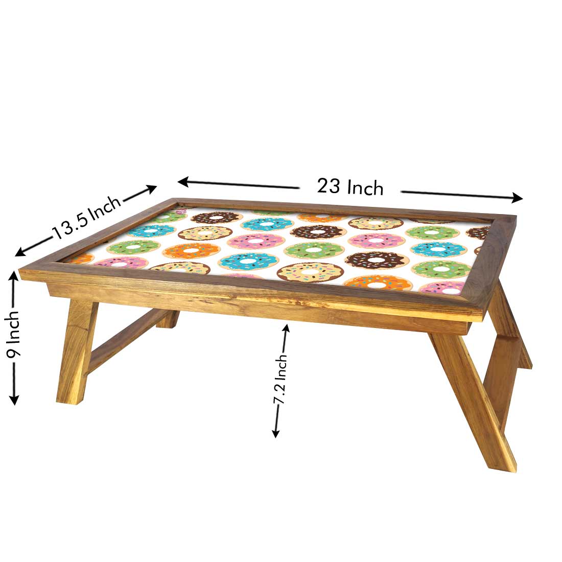 Kids Breakfast in Bed Tray With Legs for Bedroom Breakfast Table - Doughnut - Image 5