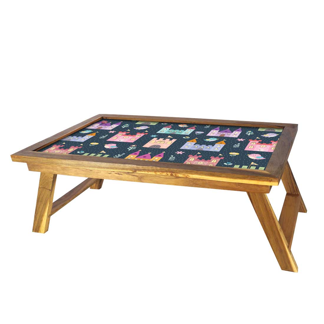 Folding Wooden Food Tray for Bed Breakfast Table Study Desk - Palace - Image 3