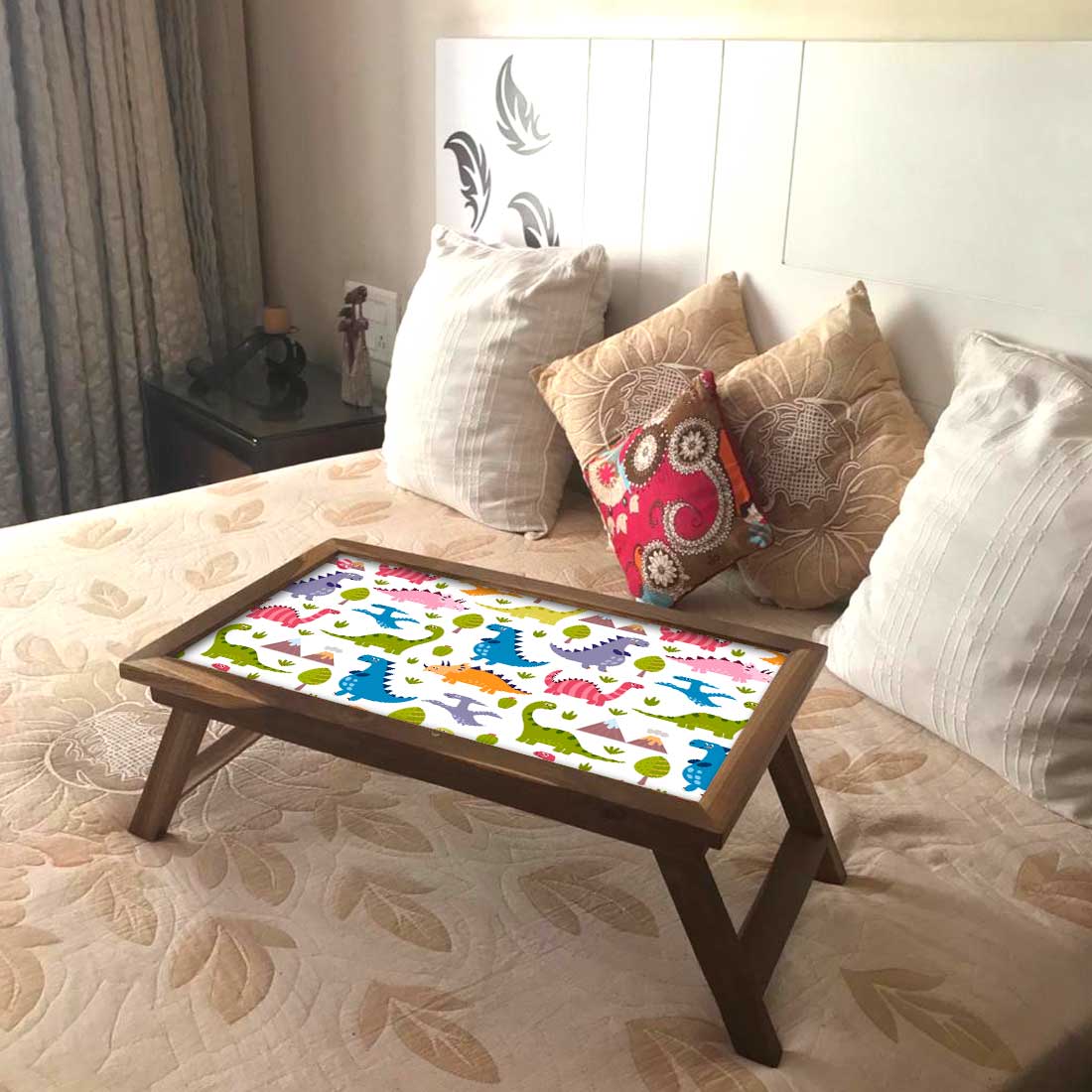 Folding Laptop Table for Home Bed Breakfast Tables Foldable  - Cute Dinosaur