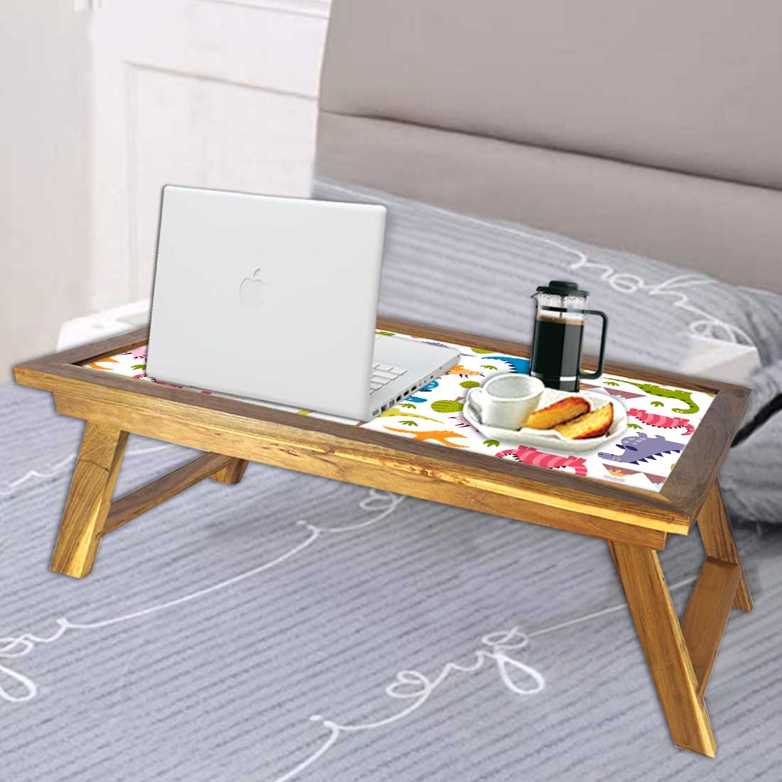 Folding Laptop Table for Home Bed Breakfast Tables Foldable  - Cute Dinosaur - Image 4
