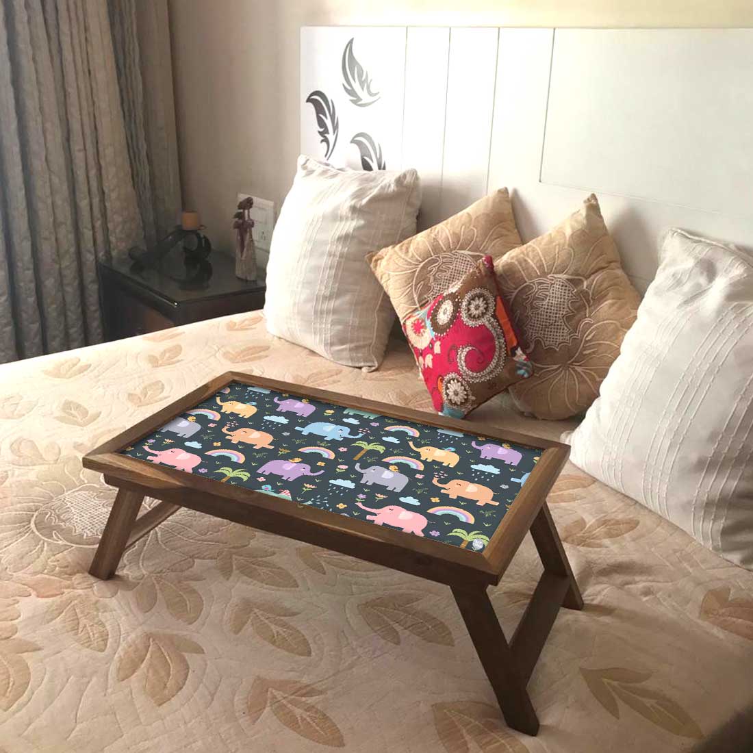 Folding Laptop Table Study Desk for Bed Tray With Folding Legs - Elephant