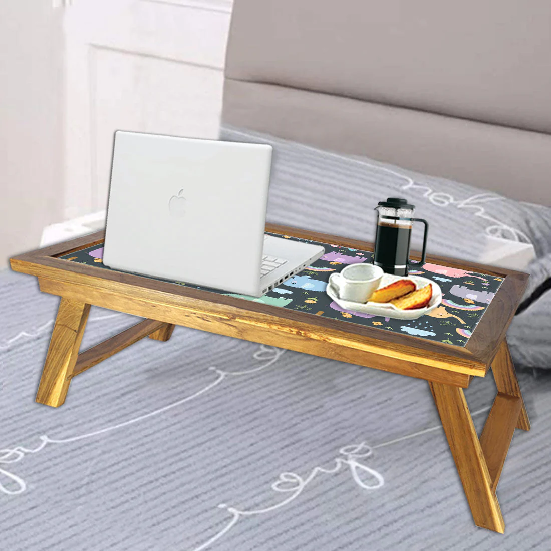 Folding Laptop Table Study Desk for Bed Tray With Folding Legs - Elephant - Image 4