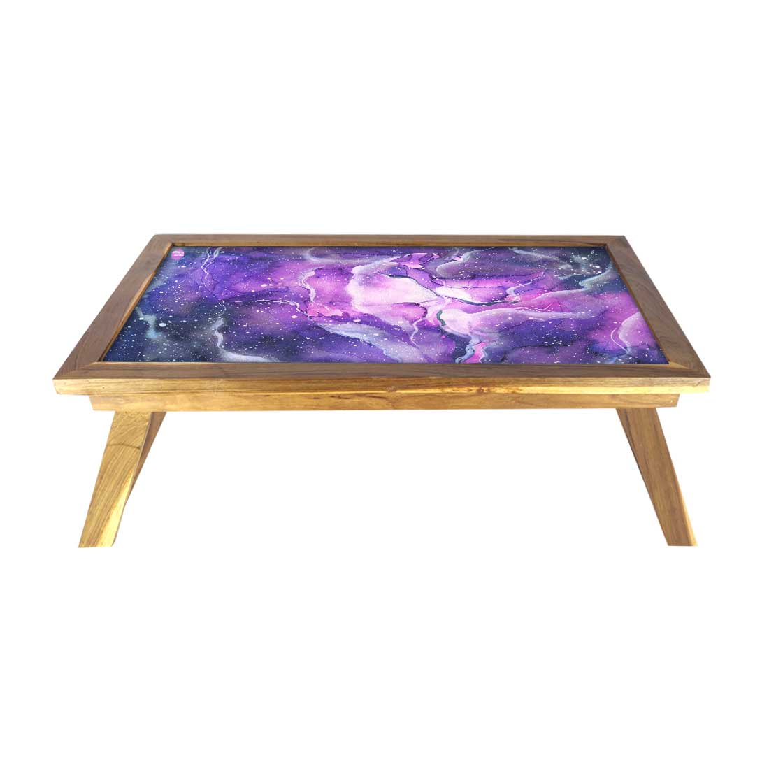 Wooden Eating Tray for Bed Breakfast Table Study Desk - Space Dark Purple - Image 2