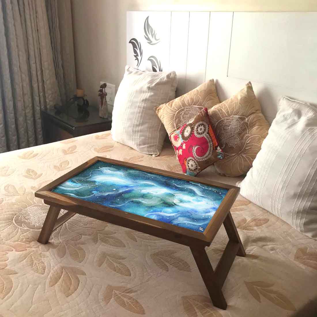 Folding Bed Breakfast Table Long Study Laptop Desk for Home - Space