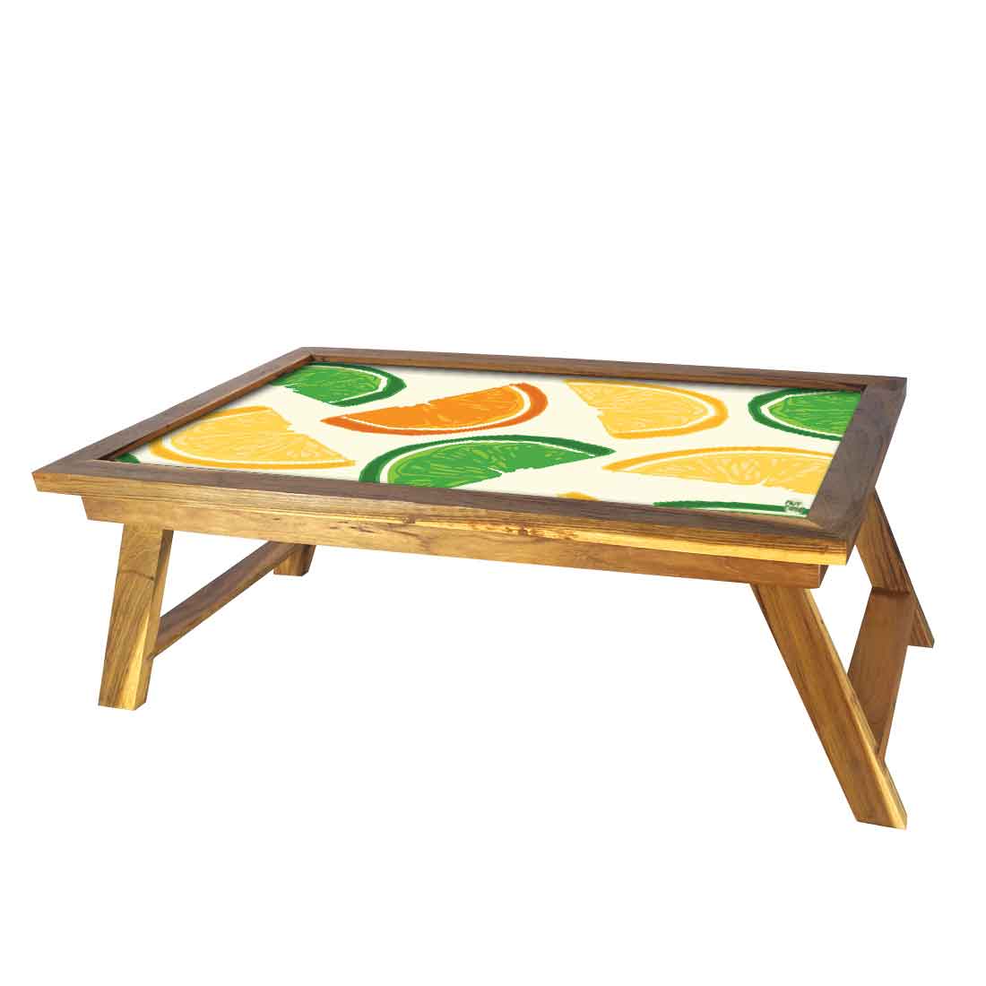 Designer Lapdesk Breakfast Tray Wood Study Desk for Home - Colorful Lemon - Image 3