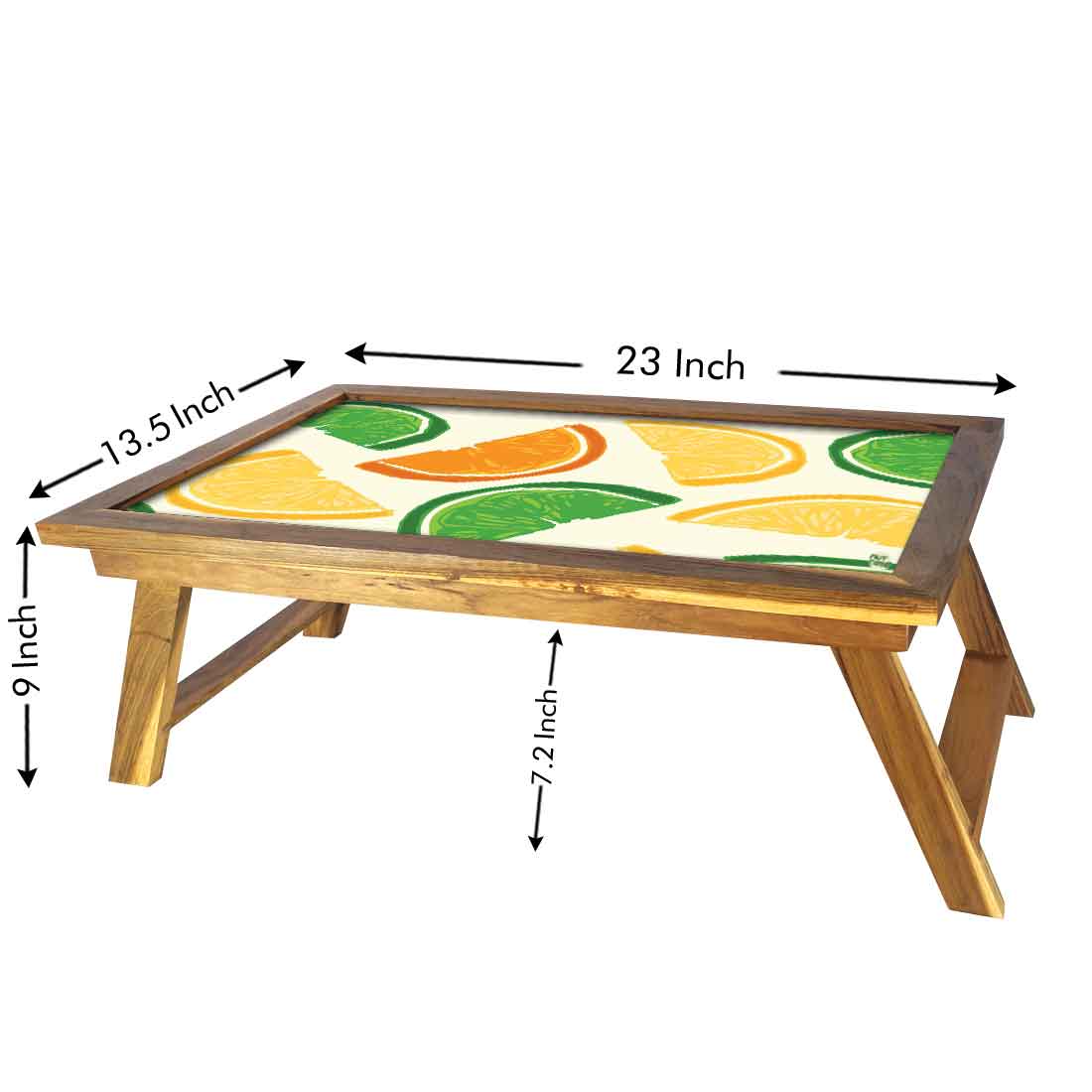 Designer Lapdesk Breakfast Tray Wood Study Desk for Home - Colorful Lemon - Image 5