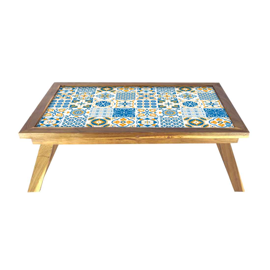 Designer Lapdesk Folding Breakfast in Bed Tray Wooden  - Azulejos Portuguese - Image 2