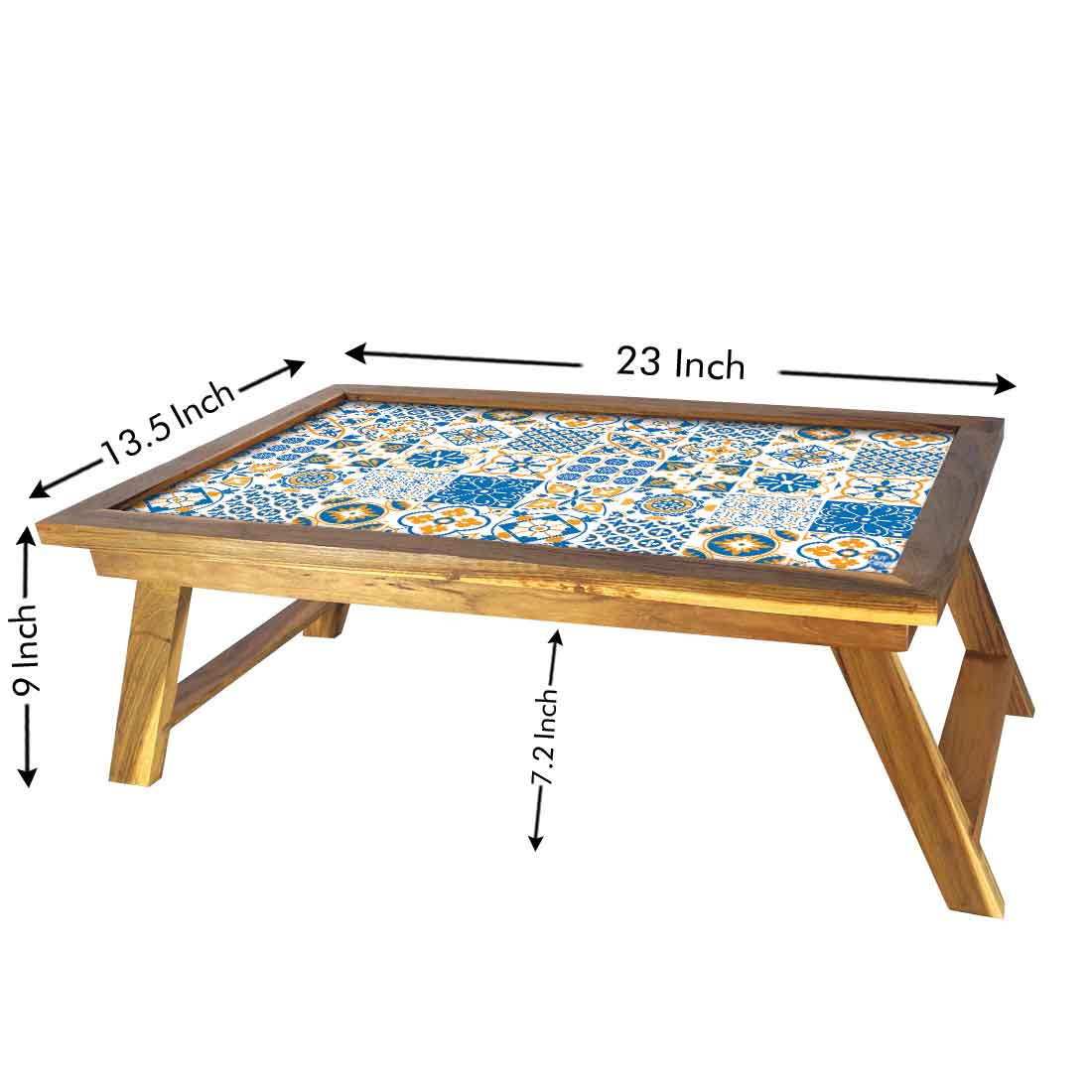 Designer Lapdesk Folding Breakfast in Bed Tray Wooden  - Azulejos Portuguese - Image 5
