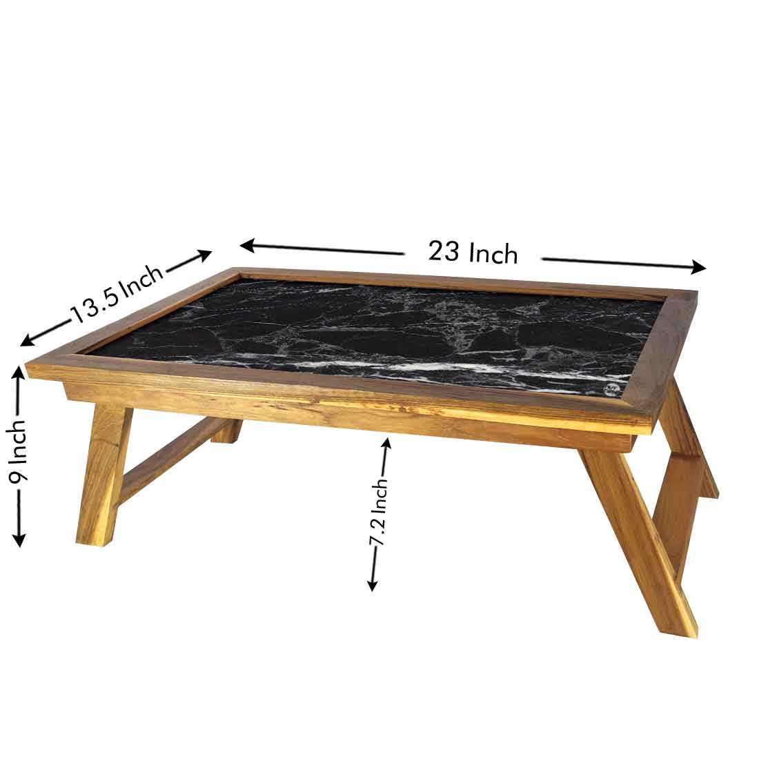 Nutcase Designer Bed Breakfast Tray Table Wooden Study Desk - Digital Print NOT Real Marble -Black Marble Effect - Image 5