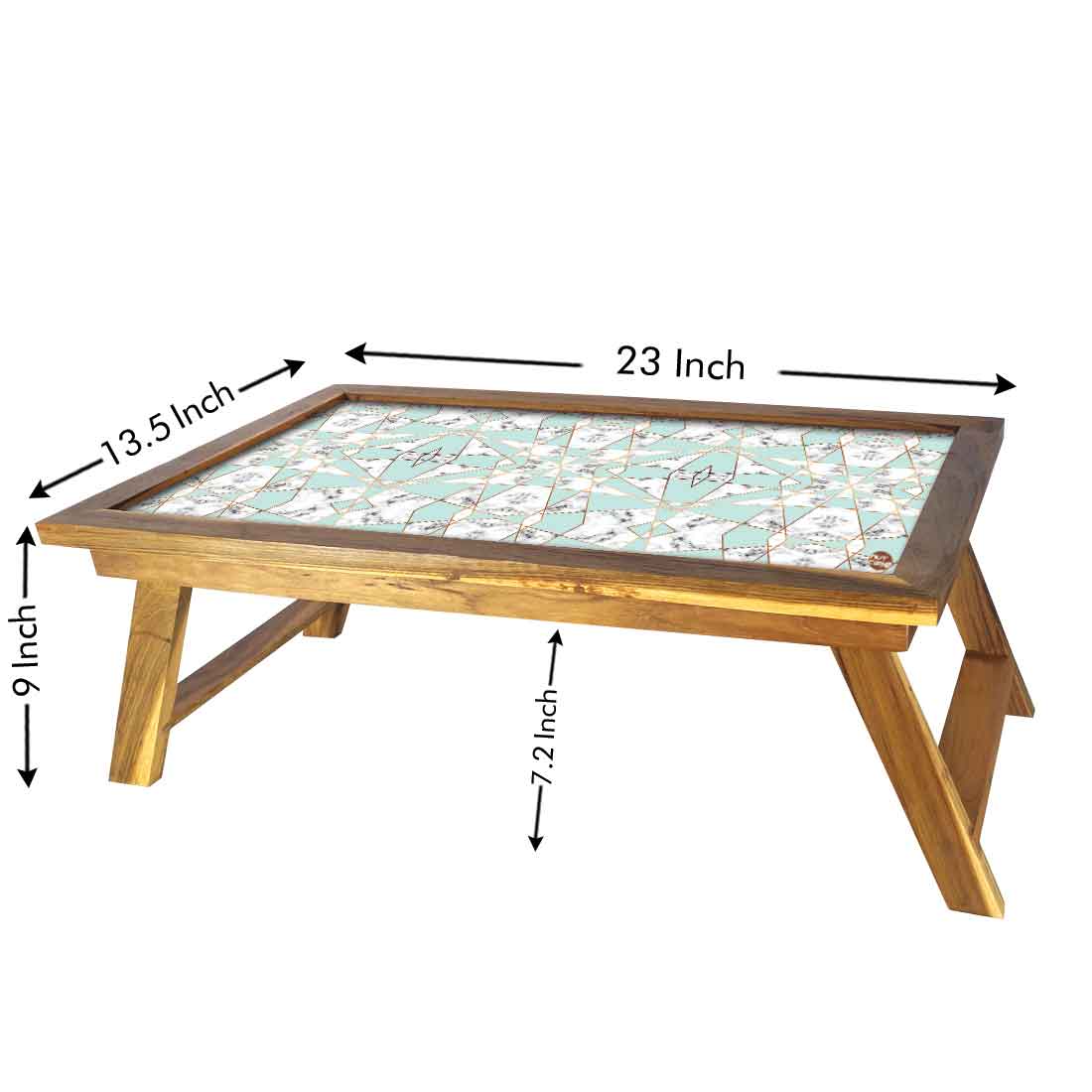 Nutcase Designer Lapdesk Breakfast in Bed Folding Tray Study Desk - Digital Print NOT Real Marble -Green Marble Pastel - Image 5