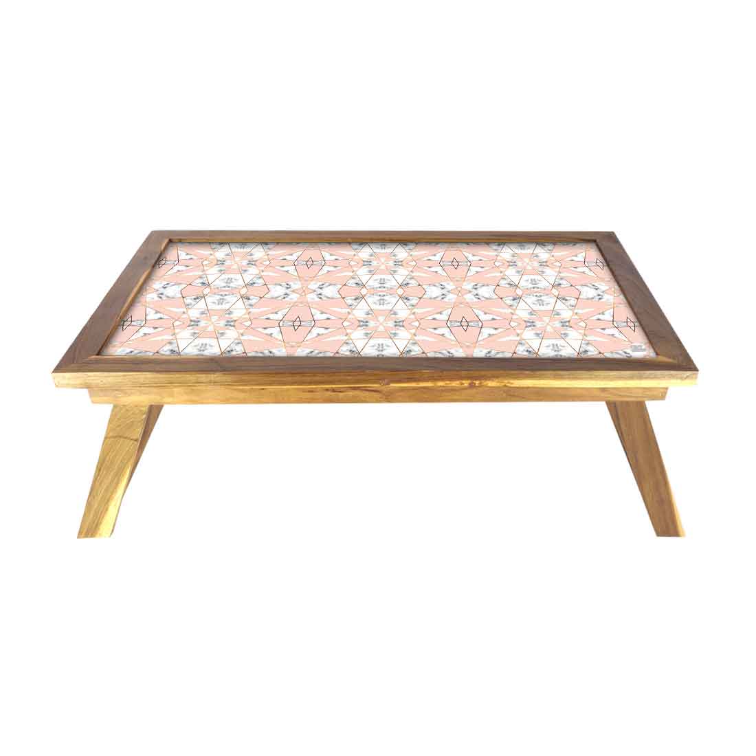 Nutcase Designer Standing Breakfast Tray Study Desk - Digital Print NOT Real Marble -Peach And White Marble Pastel - Image 2