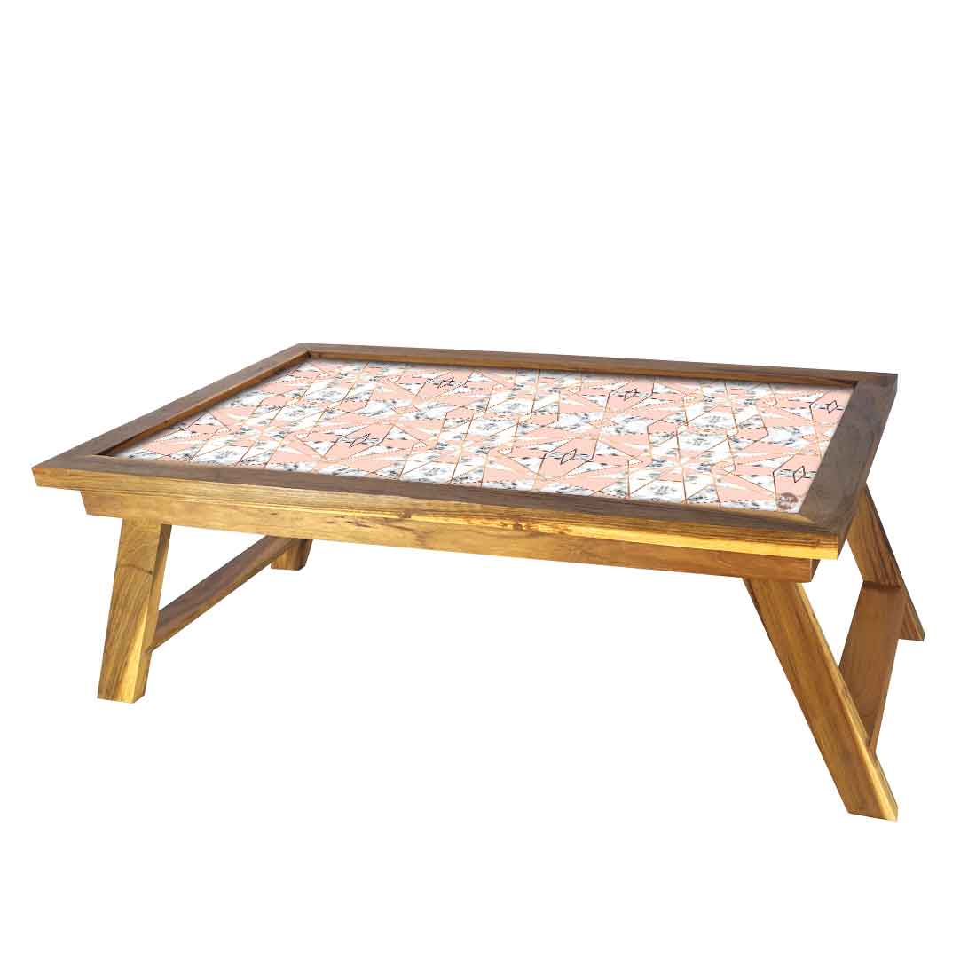 Nutcase Designer Standing Breakfast Tray Study Desk - Digital Print NOT Real Marble -Peach And White Marble Pastel - Image 3