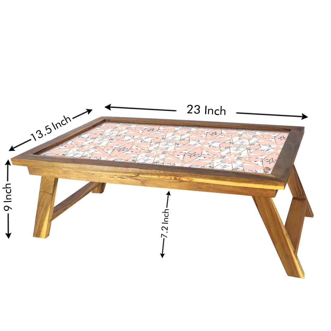 Nutcase Designer Standing Breakfast Tray Study Desk - Digital Print NOT Real Marble -Peach And White Marble Pastel - Image 5