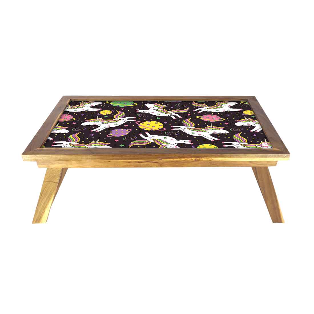 Folding Designer Wooden Breakfast Table for Children - Unicorn Space - Image 2